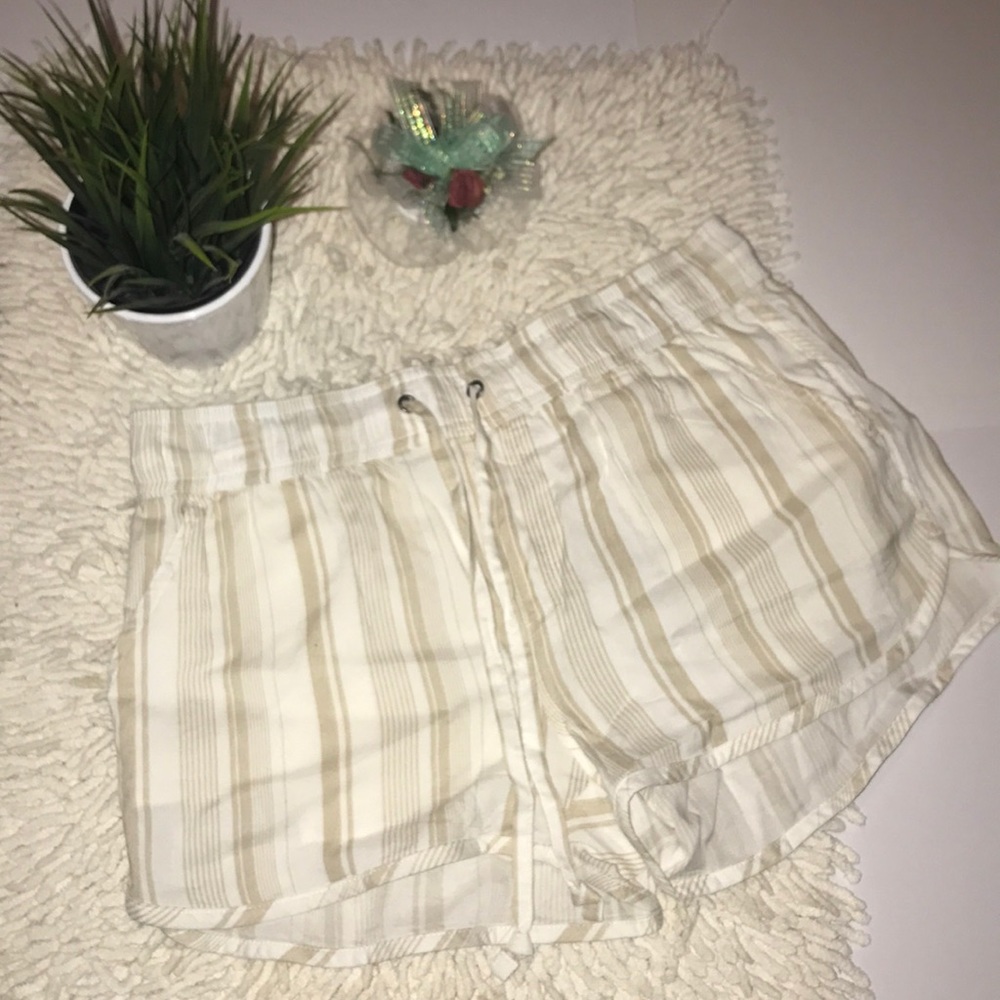 Tan/ White Shorts